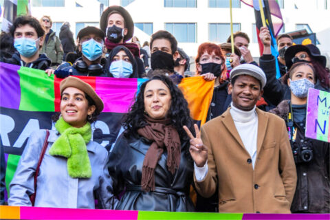 Leden van de afdeling Utrecht tijdens een demonstratie