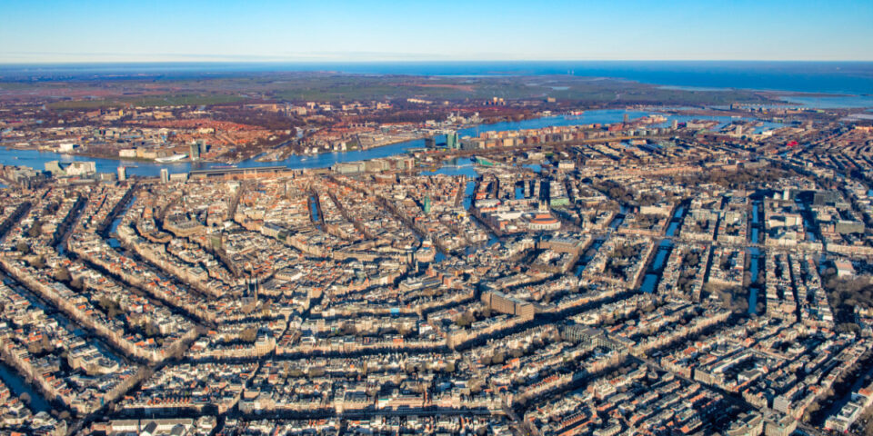 Luchtfoto van Amsterdam centrum
